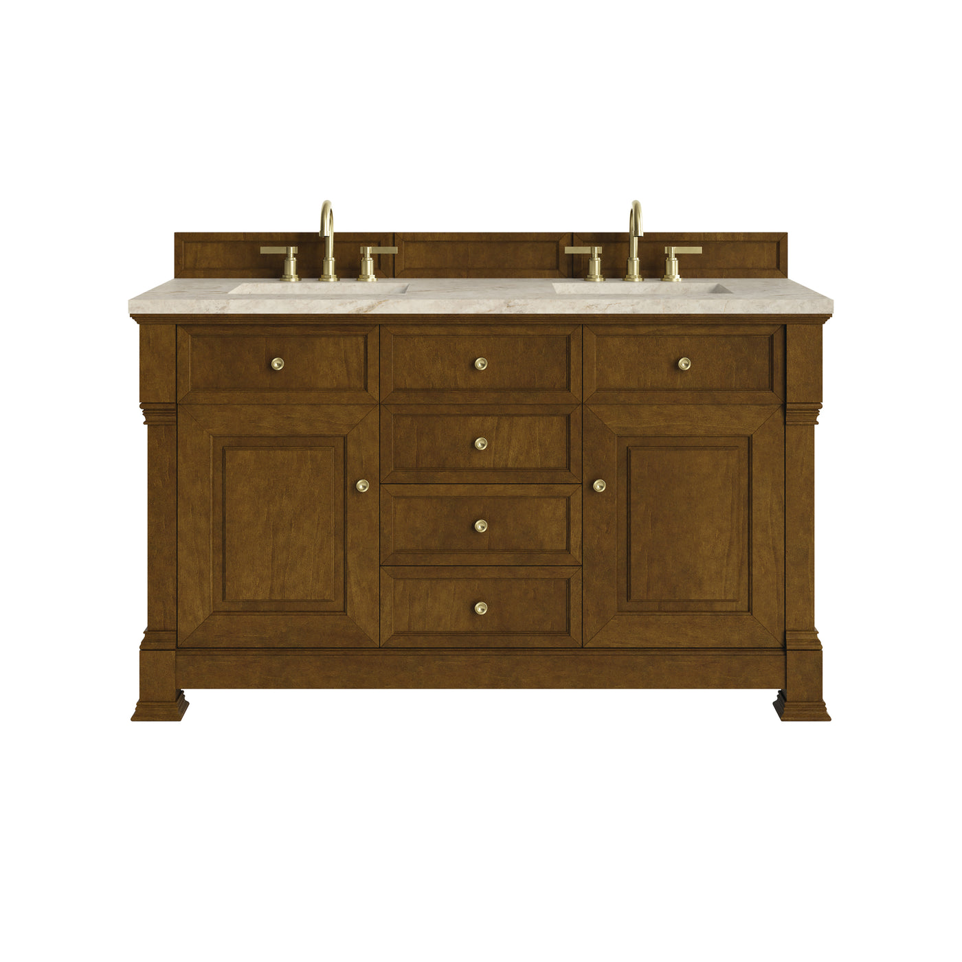 James Martin Brookfield 60" Double Bathroom Vanity, Honey Oak by James Martin