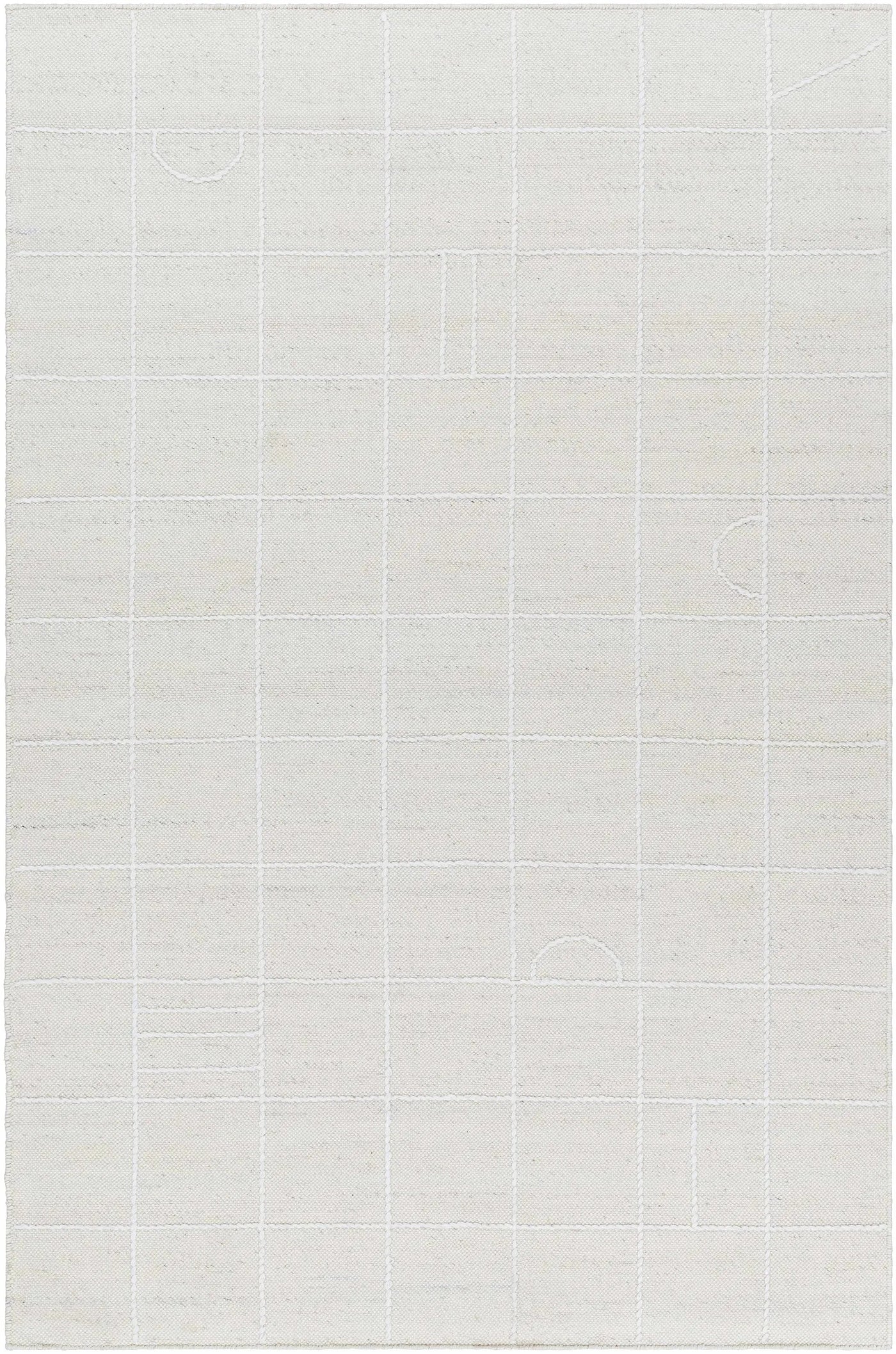 Tieve Off White Checkered Area Rug - Clearance by Boutique Rugs