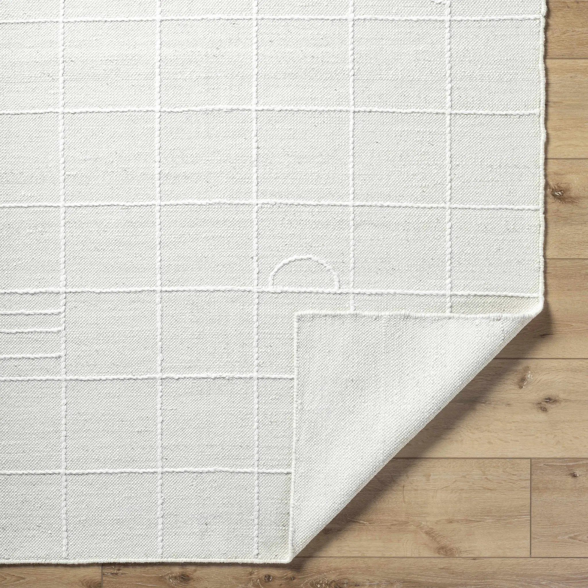 Tieve Off White Checkered Area Rug - Clearance by Boutique Rugs