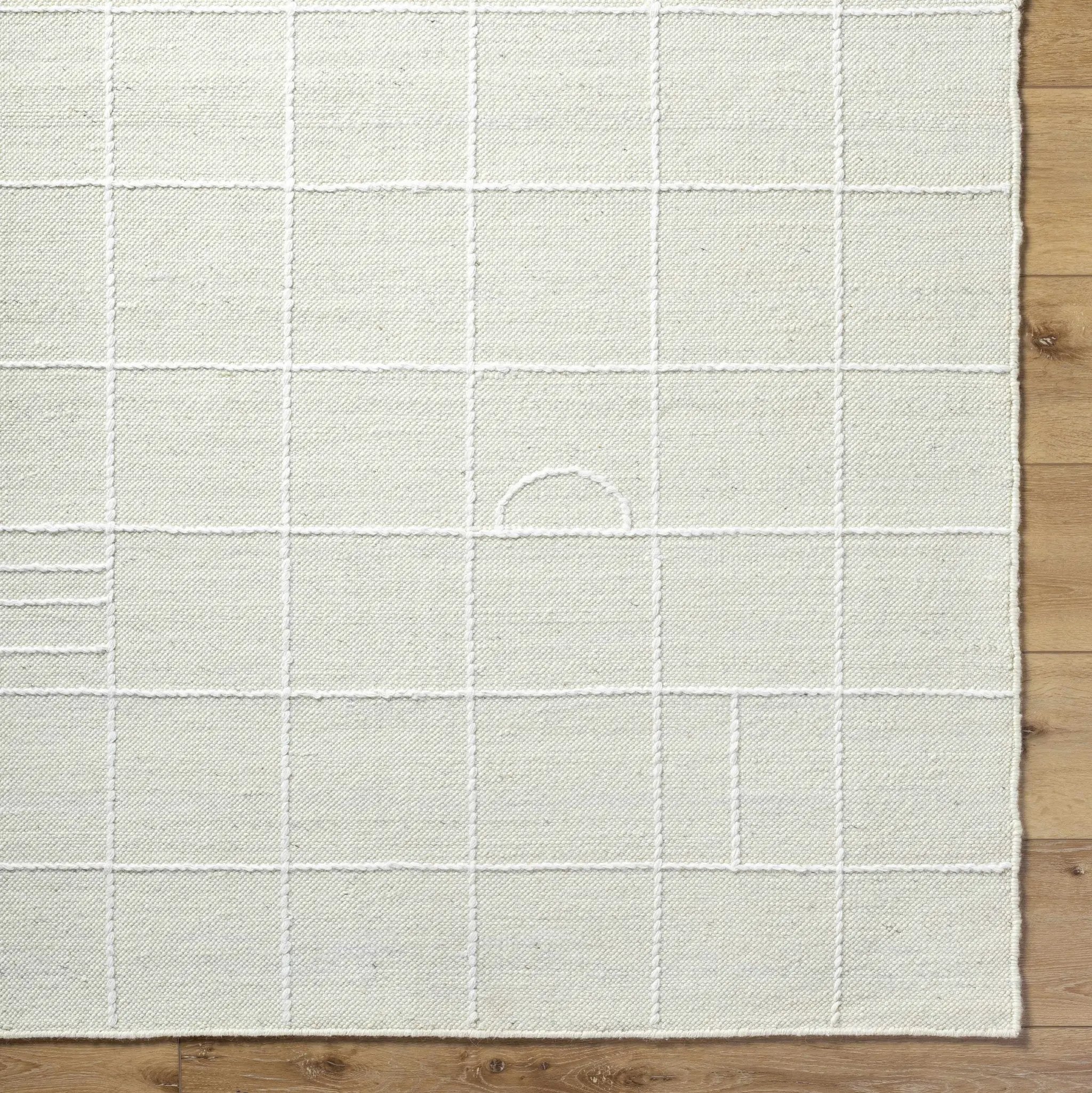 Tieve Off White Checkered Area Rug - Clearance by Boutique Rugs