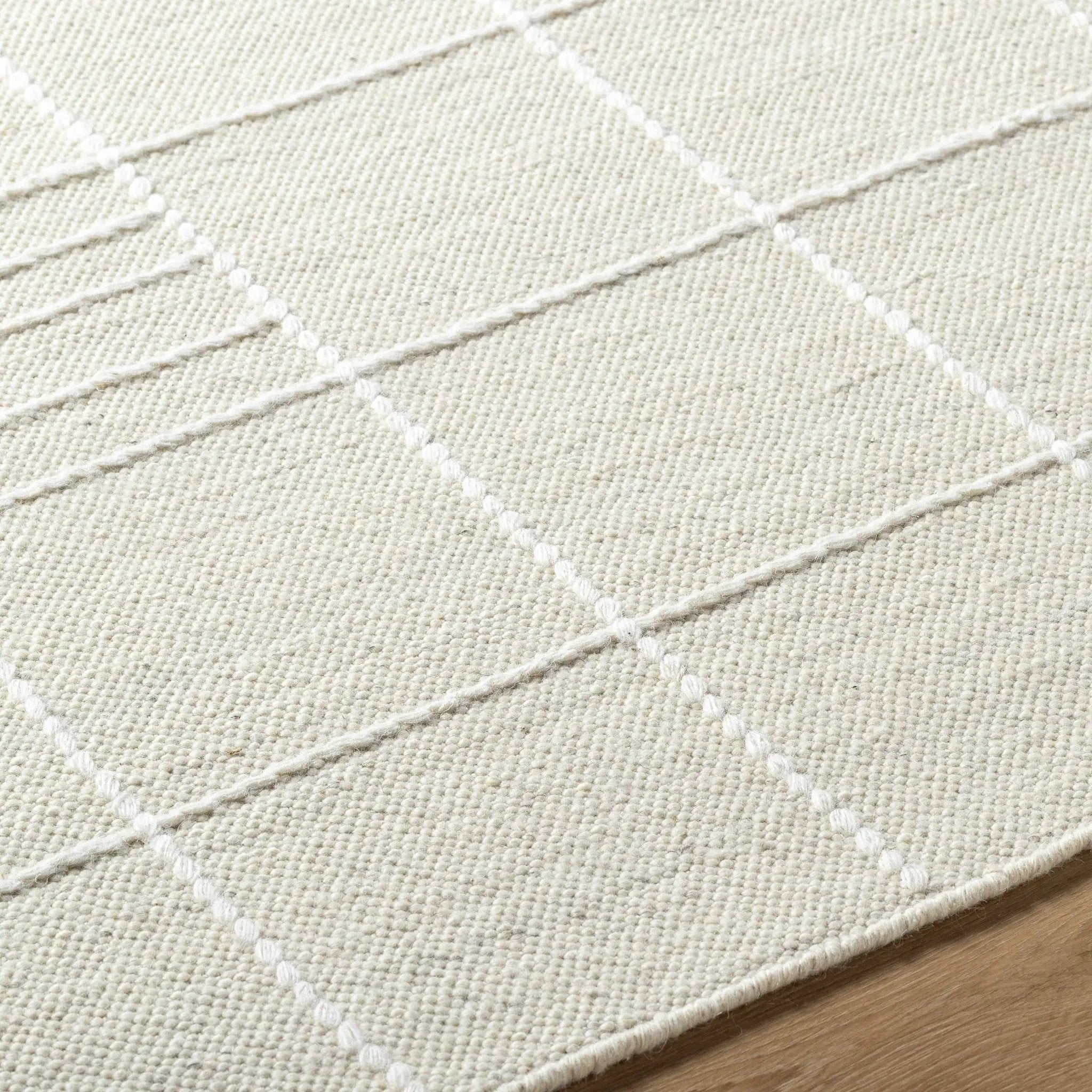 Tieve Off White Checkered Area Rug - Clearance by Boutique Rugs