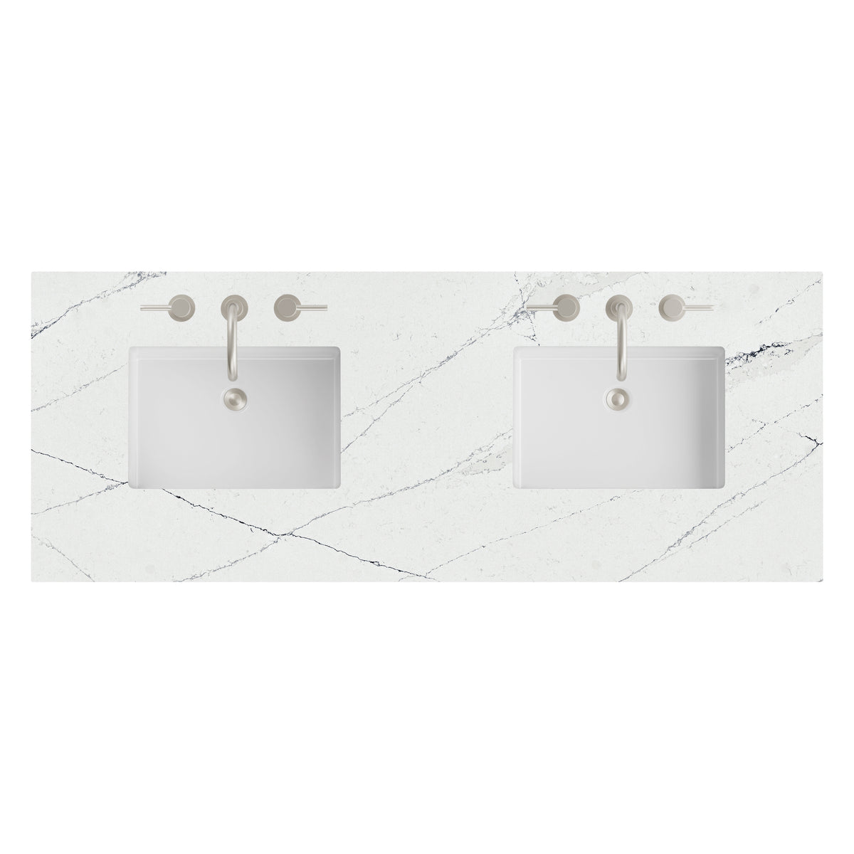 James Martin 60" Double Vanity Top with Ethereal Noctis countertop