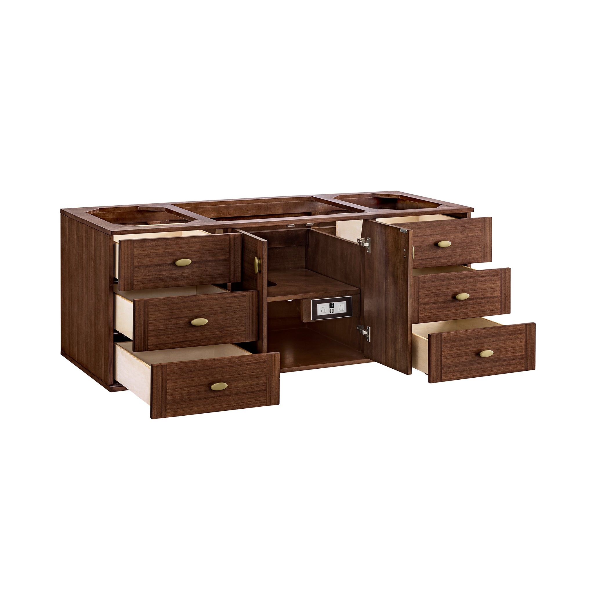 James Martin Amberly 60" Dual Mount Single Bathroom Vanity, Mid-Century Walnut by James Martin