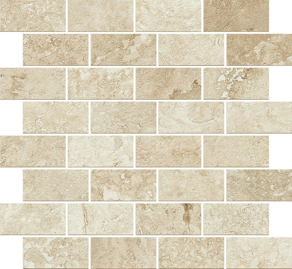 Trail Cross Cut Beige Bullnose Travertine Look Porcelain Moldings 3x24