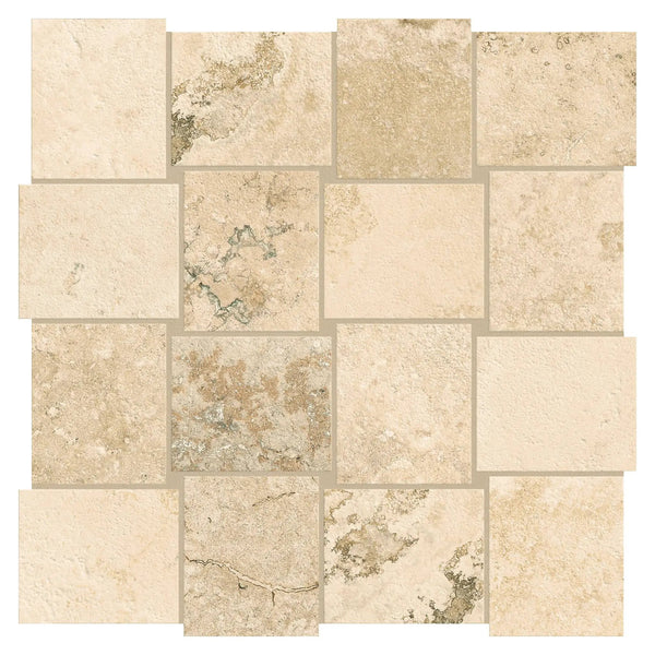 Trail Cross Cut Country Classic Mosaic B Travertine Look Porcelain Mosaics 12x12