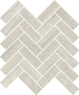 Trail Vein Cut Grey Herringbone Travertine Look Porcelain Mosaics 12x12