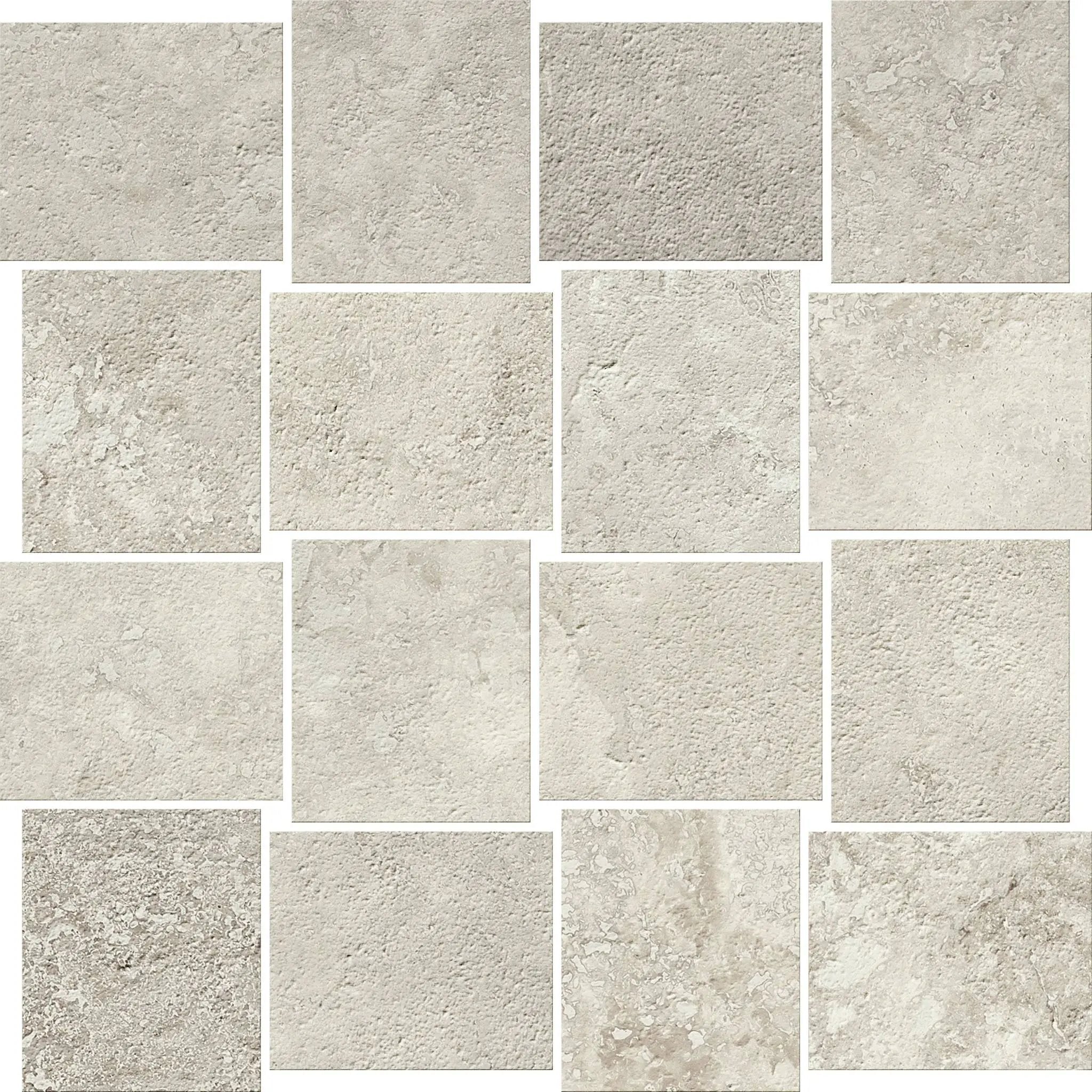 Trail Cross Cut Grey Mosaic B Travertine Look Porcelain Mosaics 12x12 by landmarkceramics