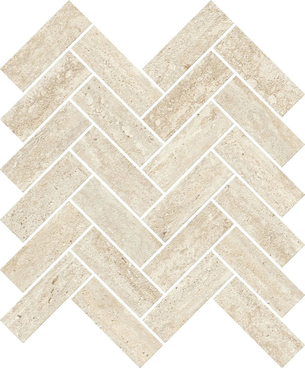 Trail Vein Cut Ivory Bullnose Travertine Look Porcelain Moldings 3x24