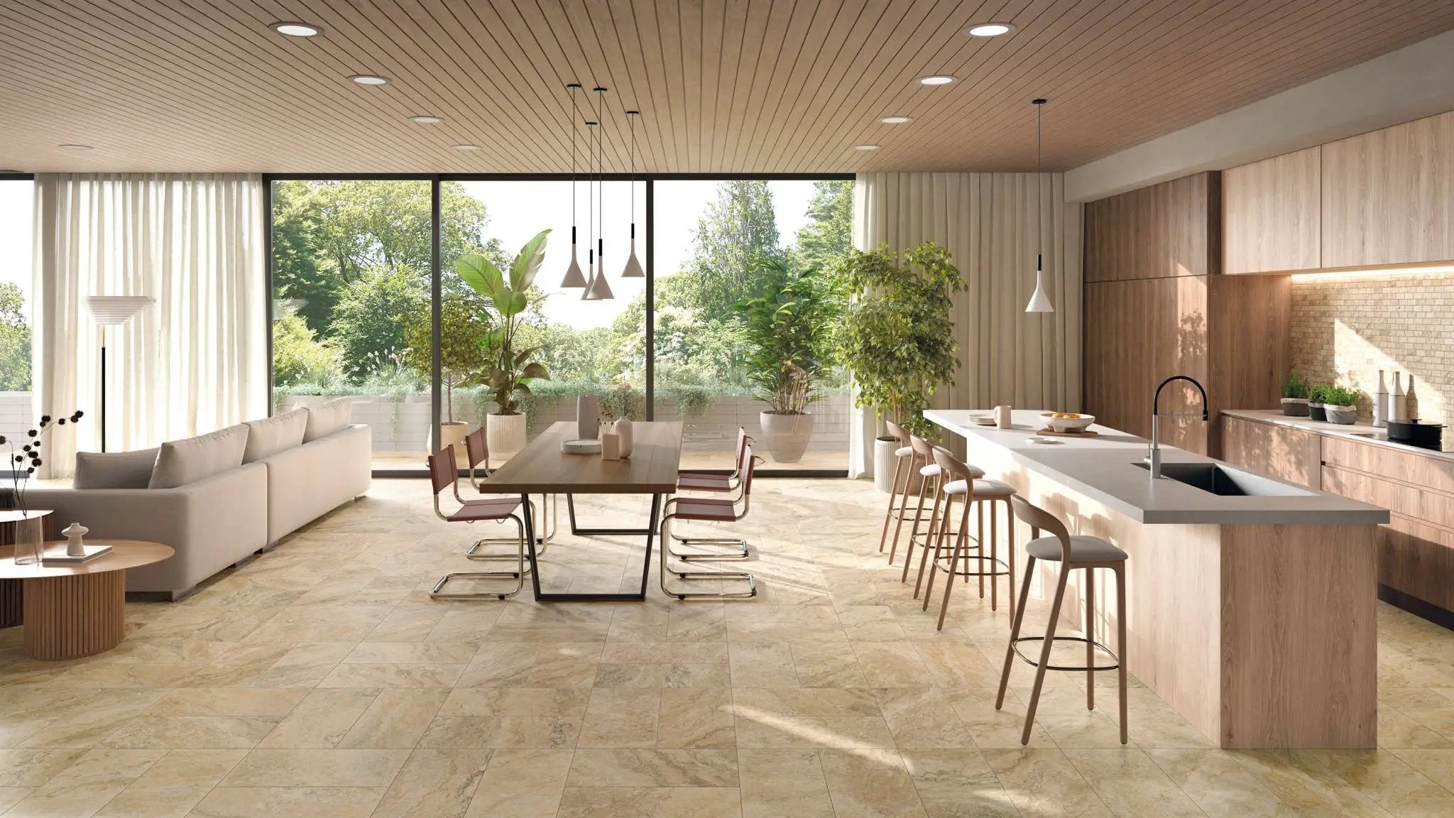 Trail Cross Cut Philadelphia Travertine Look Porcelain Tiles 12x24 by landmarkceramics