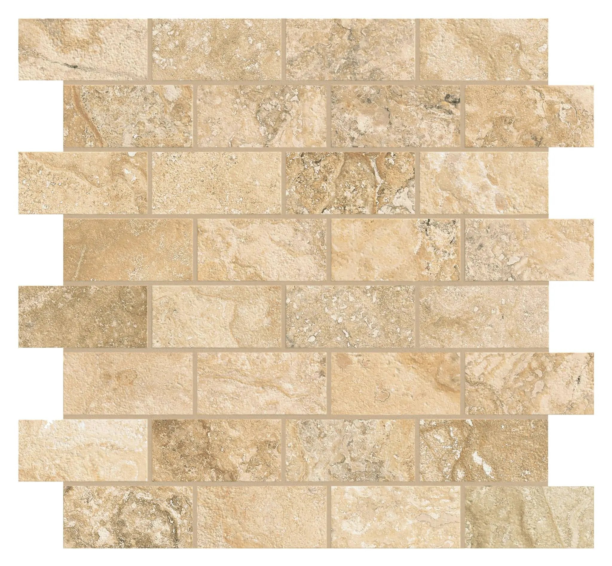 Trail Cross Cut Philadelphia Mosaic J Travertine Look Porcelain Mosaics 12x12 by landmarkceramics