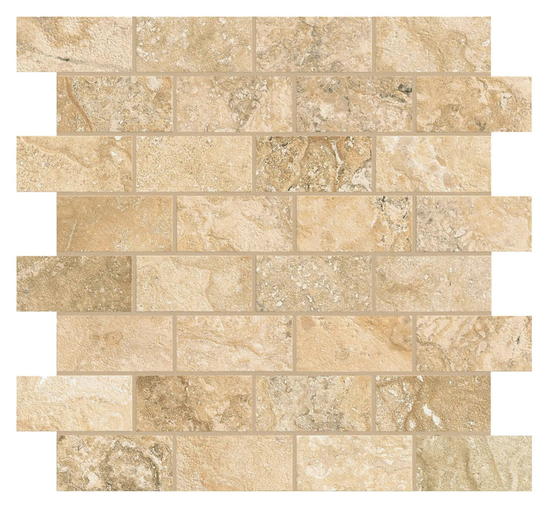 Trail Cross Cut Philadelphia Mosaic J Travertine Look Porcelain Mosaics 12x12 by landmarkceramics