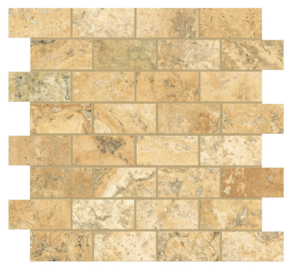 Trail Cross Cut Scabas Bullnose Travertine Look Porcelain Moldings 3x24