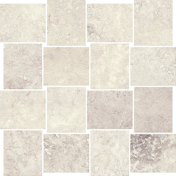 Trail Cross Cut Pearl Mosaic B Travertine Look Porcelain Mosaics 12x12