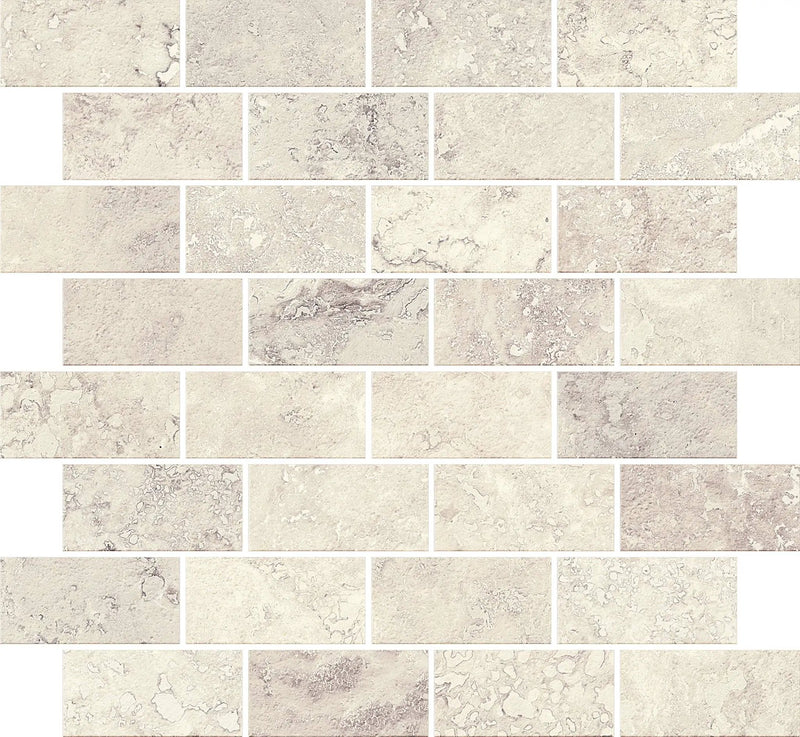 Trail Cross Cut Pearl Mosaic J Travertine Look Porcelain Mosaics 12x12 by landmarkceramics