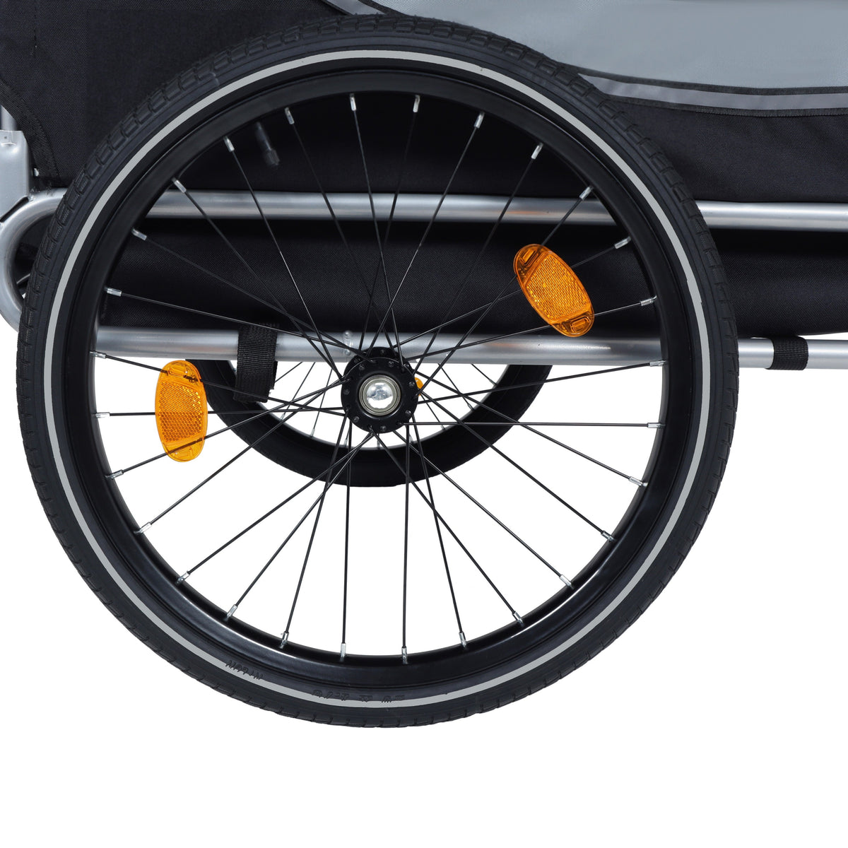Large Folding Bike Trailer for Dogs with Mesh Ventilation - Gray, photo 15 of 23
