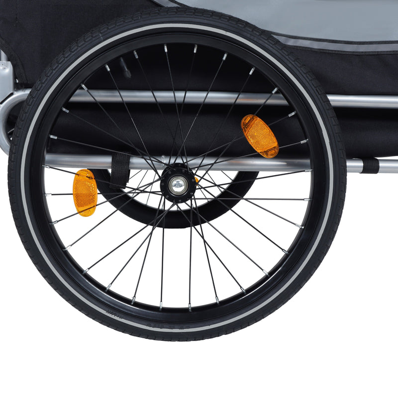 Large Folding Bike Trailer for Dogs with Mesh Ventilation - Gray, photo 15 of 23