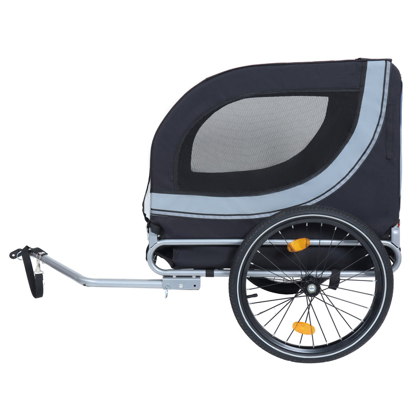Large Folding Bike Trailer for Dogs with Mesh Ventilation - Gray, photo 4 of 23