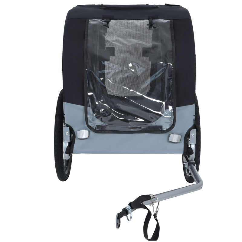 Large Folding Bike Trailer for Dogs with Mesh Ventilation - Gray, photo 5 of 23