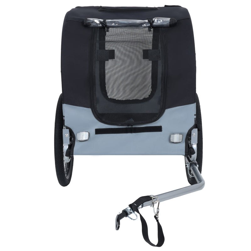 Large Folding Bike Trailer for Dogs with Mesh Ventilation - Gray, photo 6 of 23