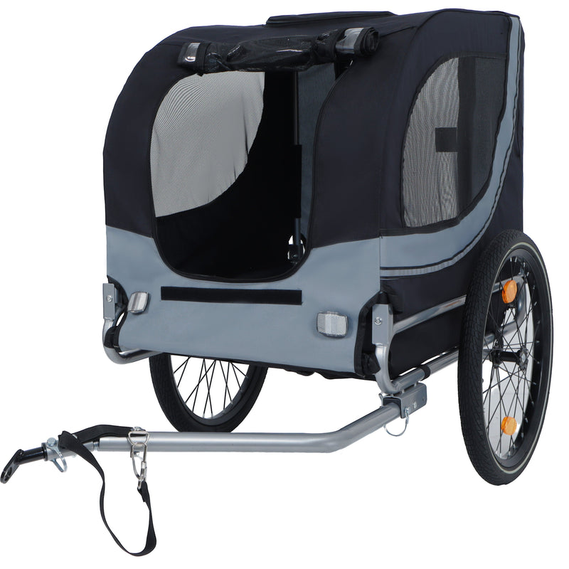 Large Folding Bike Trailer for Dogs with Mesh Ventilation - Gray, photo 9 of 23