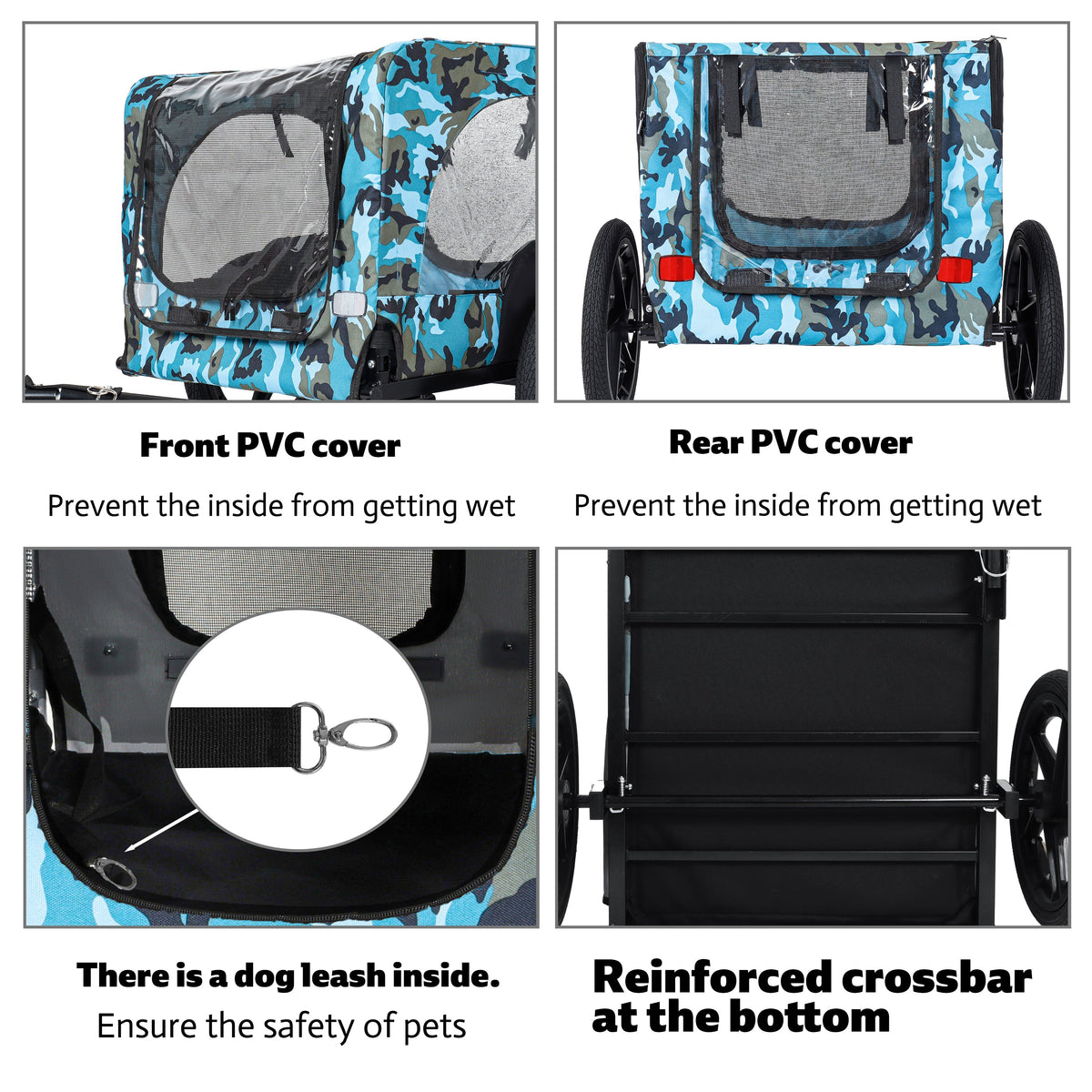 Outdoor Heavy Duty Collapsible Pet Bike Trailer with 16-Inch Wheels, photo 5 of 28
