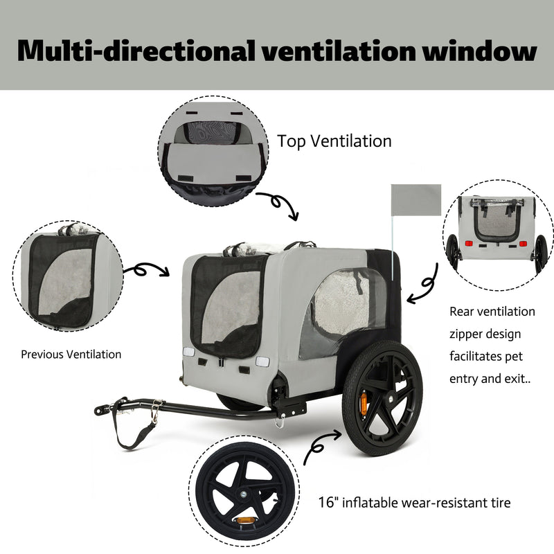 Outdoor Heavy Duty Collapsible Pet Bike Trailer, photo 3 of 27