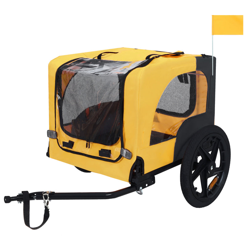 Pet Bike Trailer with Steel Frame and Foldable Design - Red, photo 2 of 20