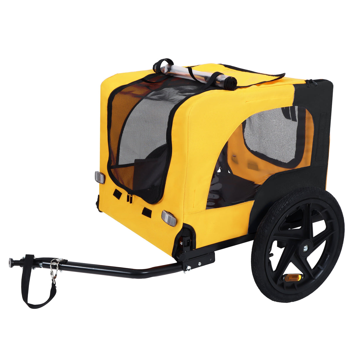 Pet Bike Trailer with Steel Frame and Foldable Design - Red, photo 8 of 20