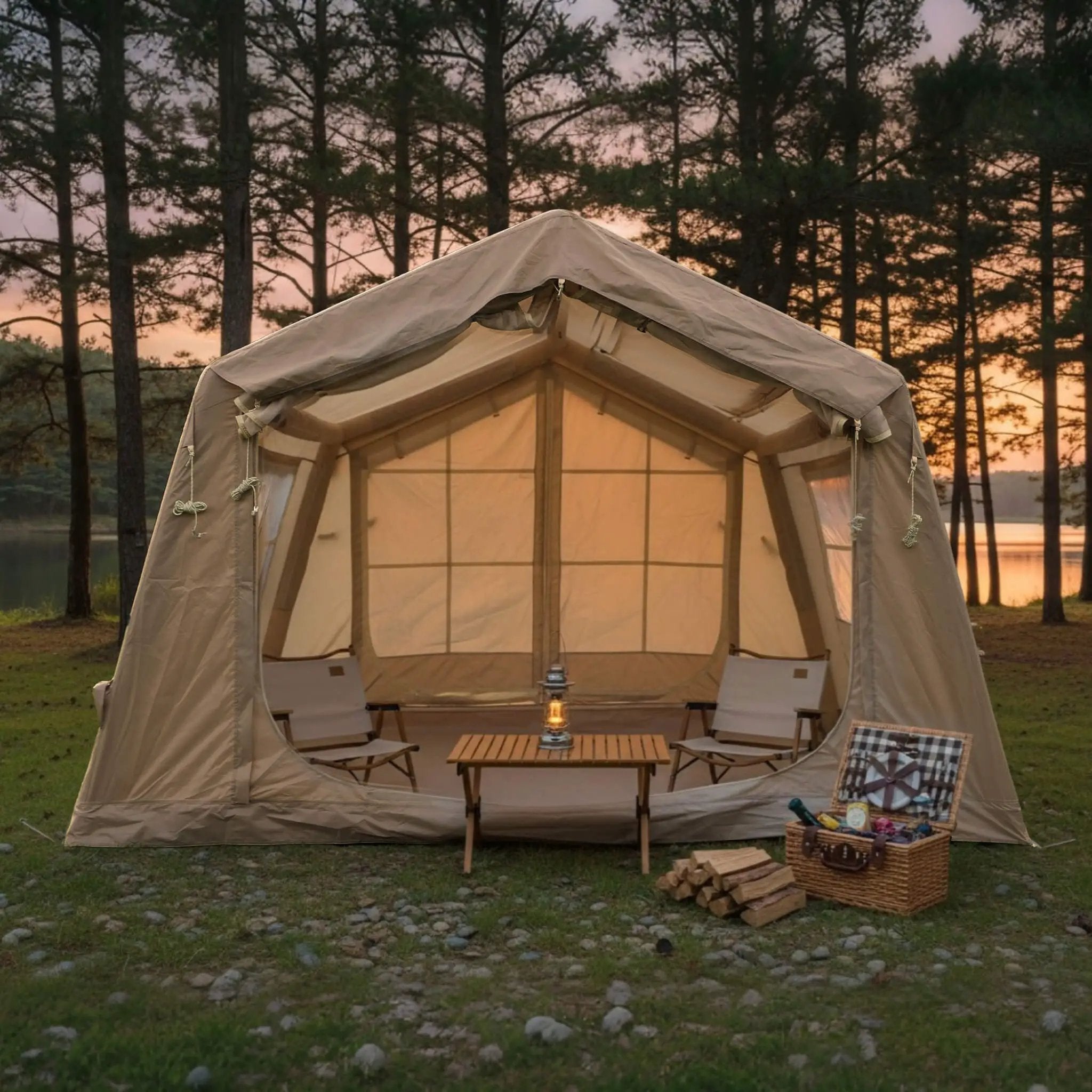 Trailora 4-Season Outdoor Inflatable Blow Up Camping Tent With Air Pump [4-6 People] (SAK46821) by SAKSBY WHOLESALE