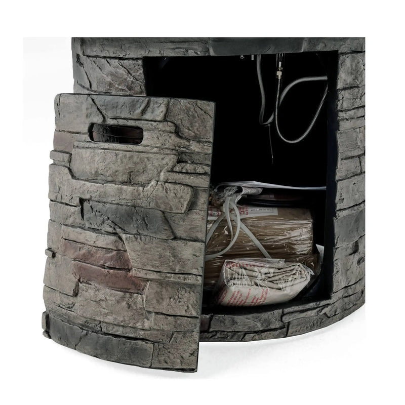 Alora 32-Inch Transitional Outdoor Concrete Round Propane Fire Pit Table, Gray (SAK48268) by SAKSBY WHOLESALE