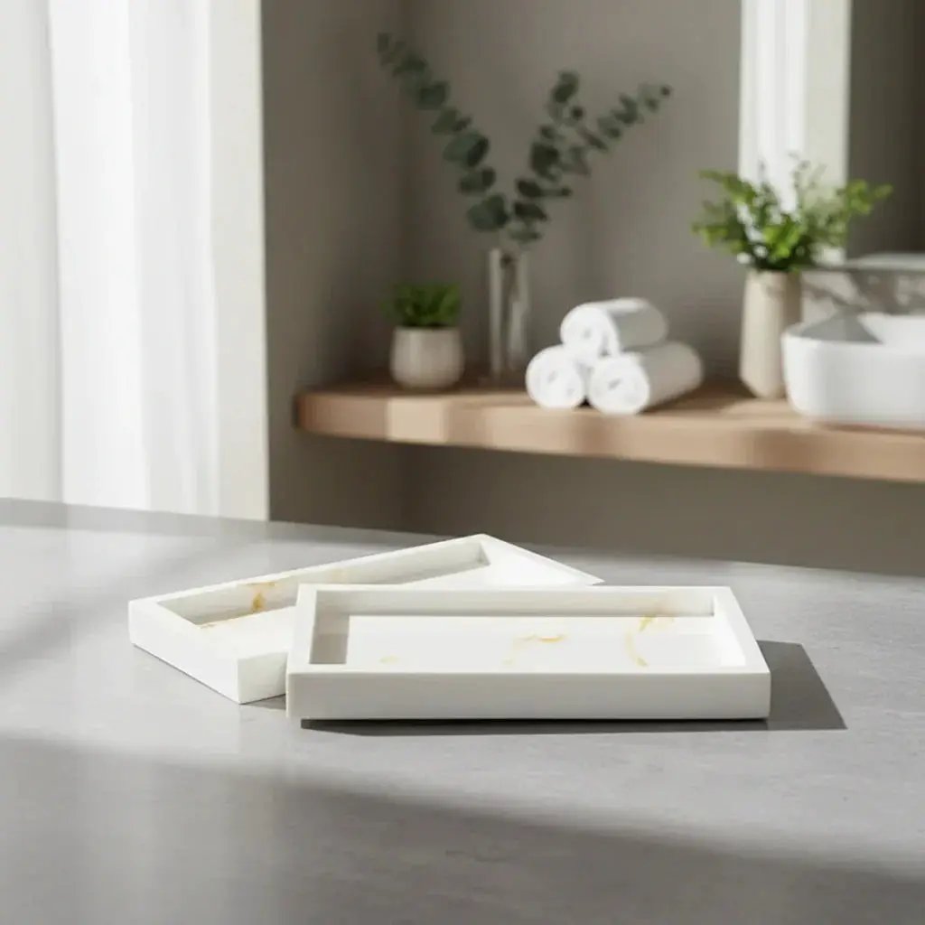 Tray - Bathroom Organizer White Small by House Of Avana