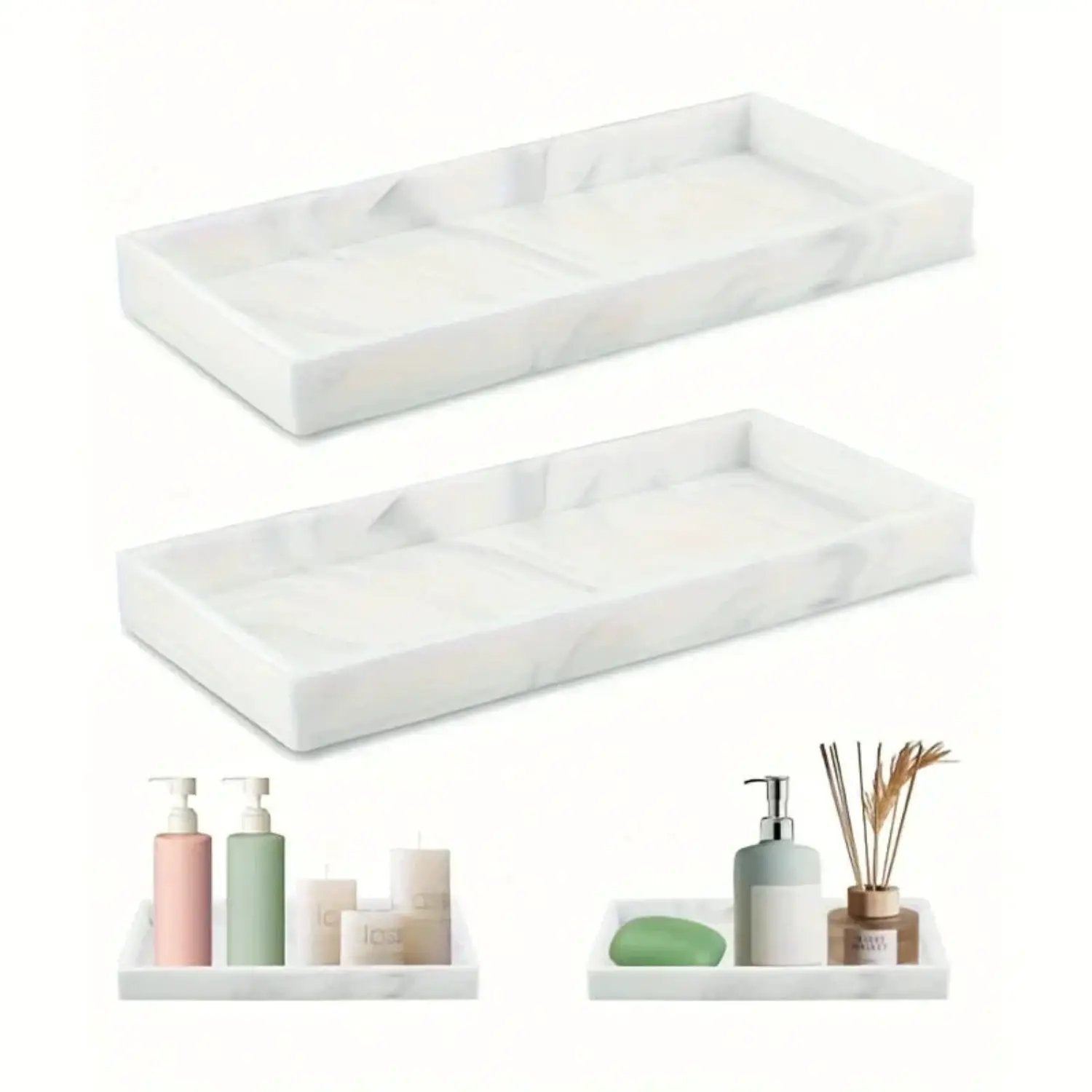 Tray - Decorative White Gold by House Of Avana