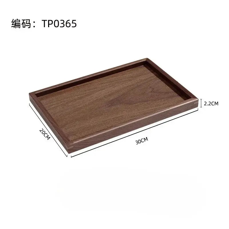 Tray - Japanese-Style Black Walnut Wood Rectangular by House Of Avana