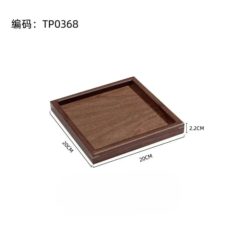 Tray - Japanese-Style Black Walnut Wood Rectangular by House Of Avana