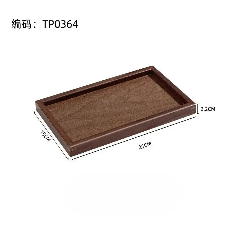 Tray - Japanese-Style Black Walnut Wood Rectangular by House Of Avana