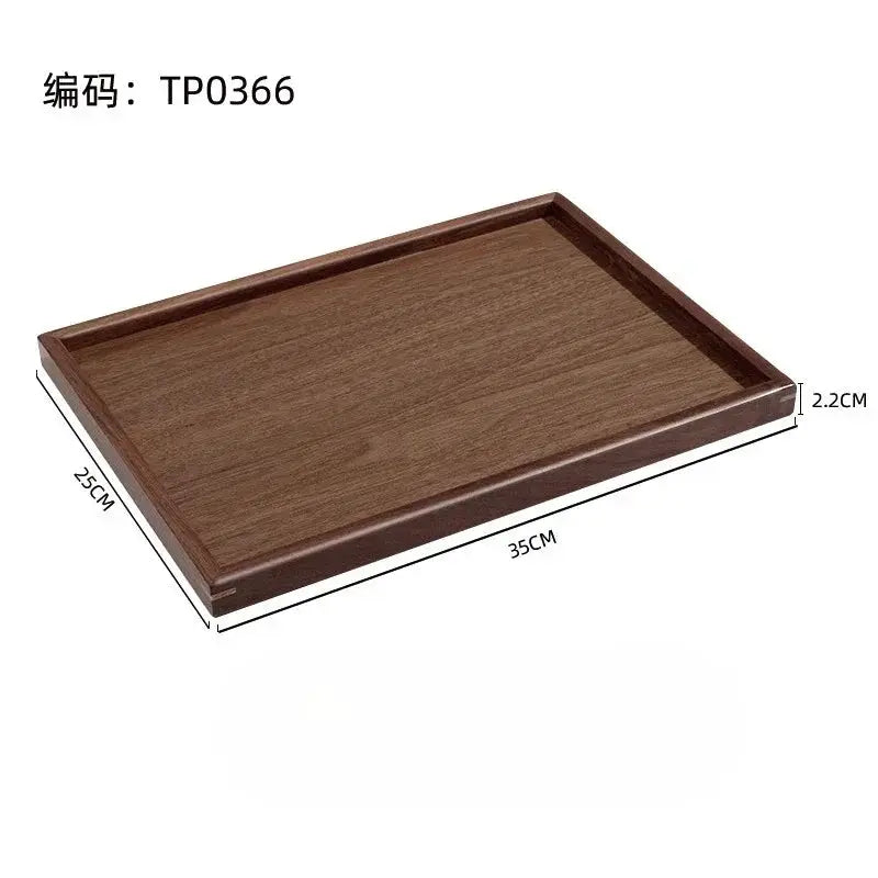 Tray - Japanese-Style Black Walnut Wood Rectangular by House Of Avana