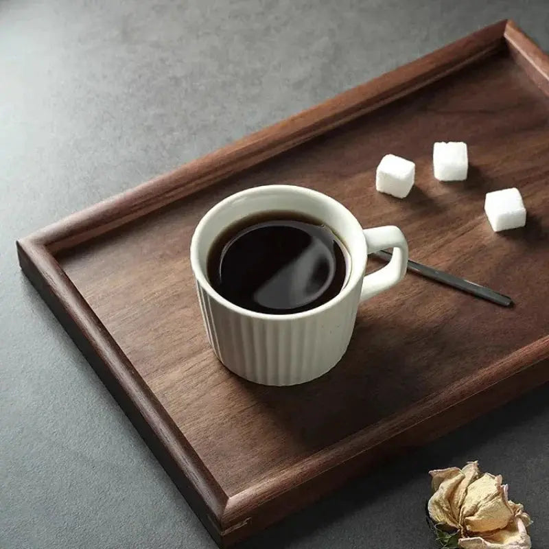 Tray - Japanese-Style Black Walnut Wood Rectangular by House Of Avana