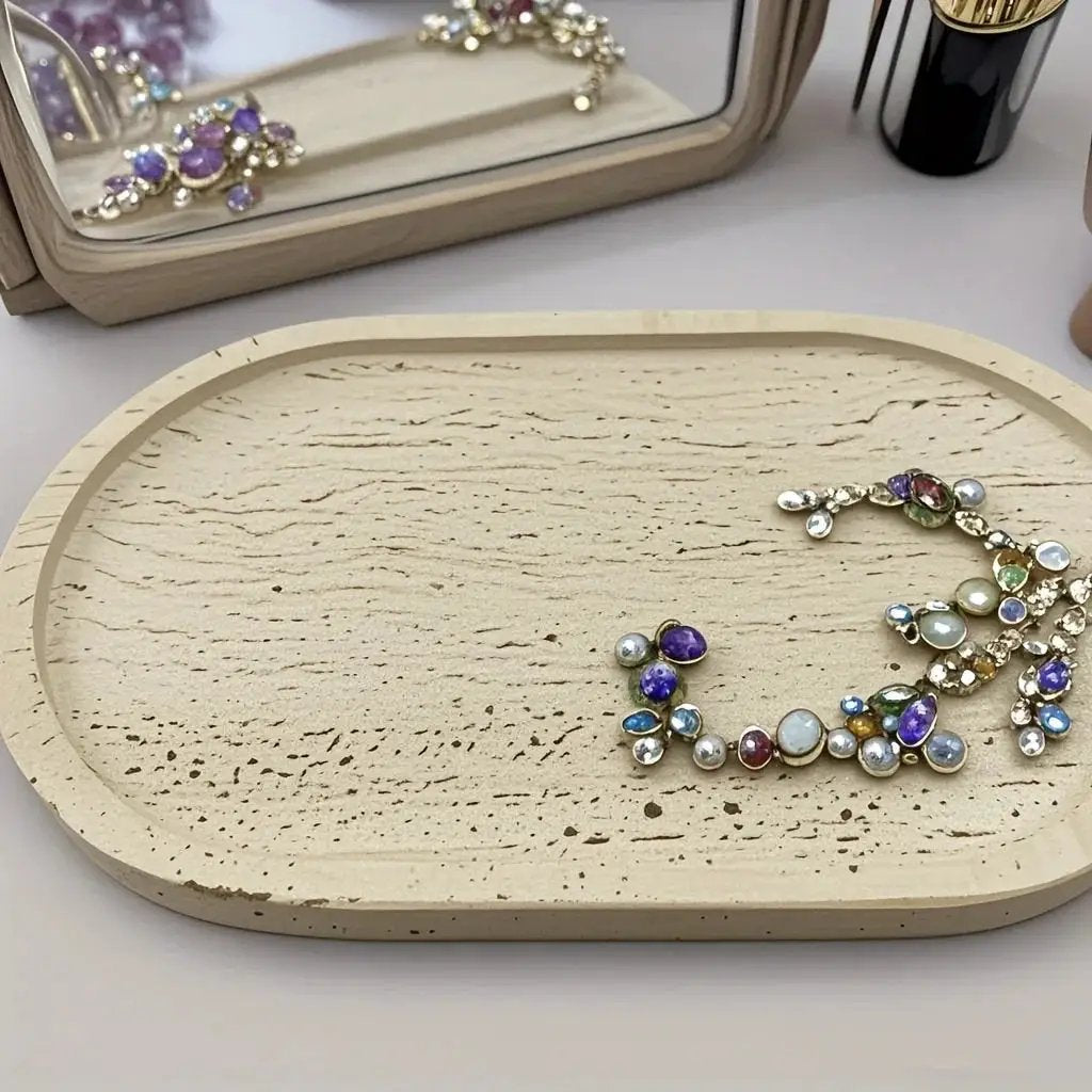 Tray - Natural Yellow Marble Round by House Of Avana