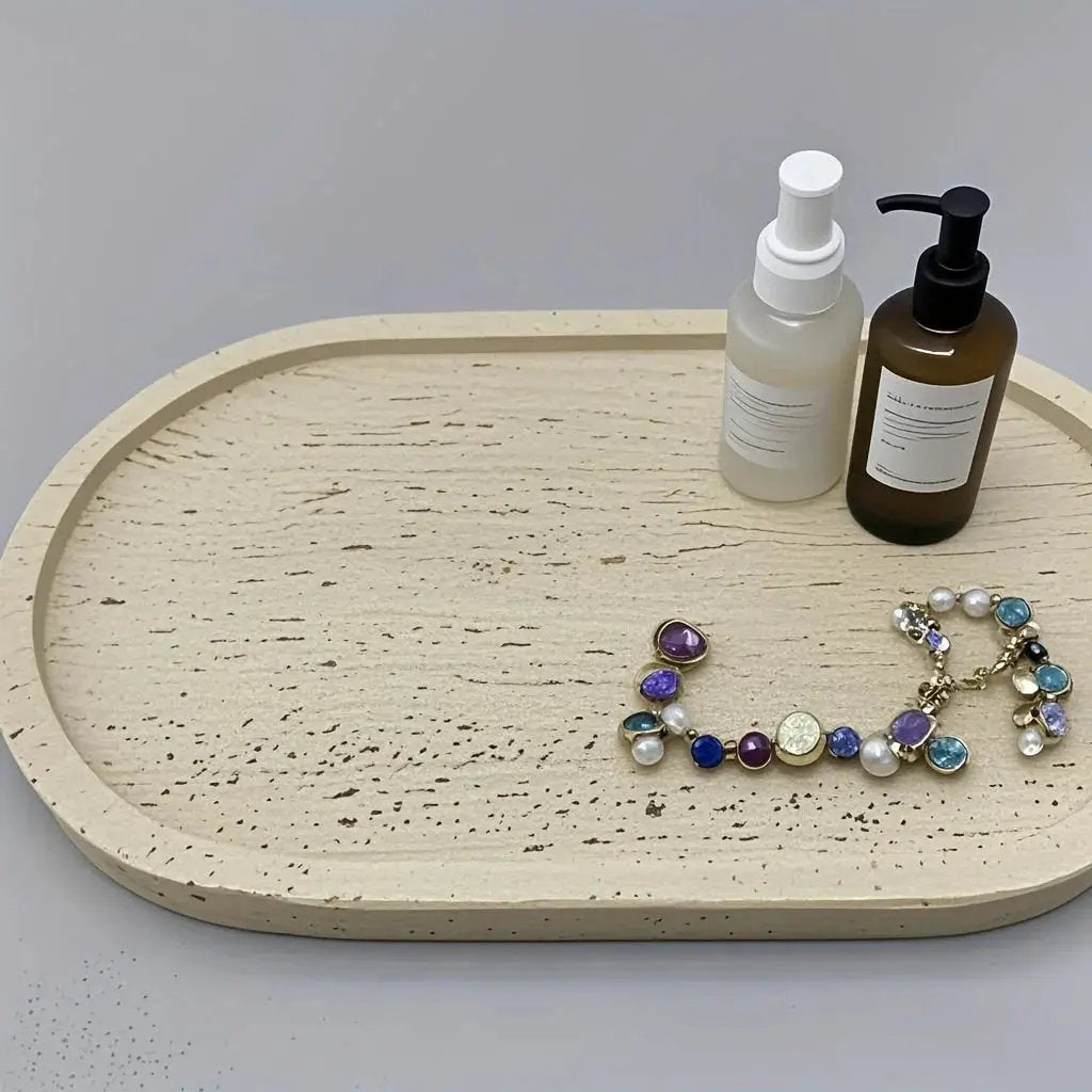 Tray - Natural Yellow Marble Round by House Of Avana