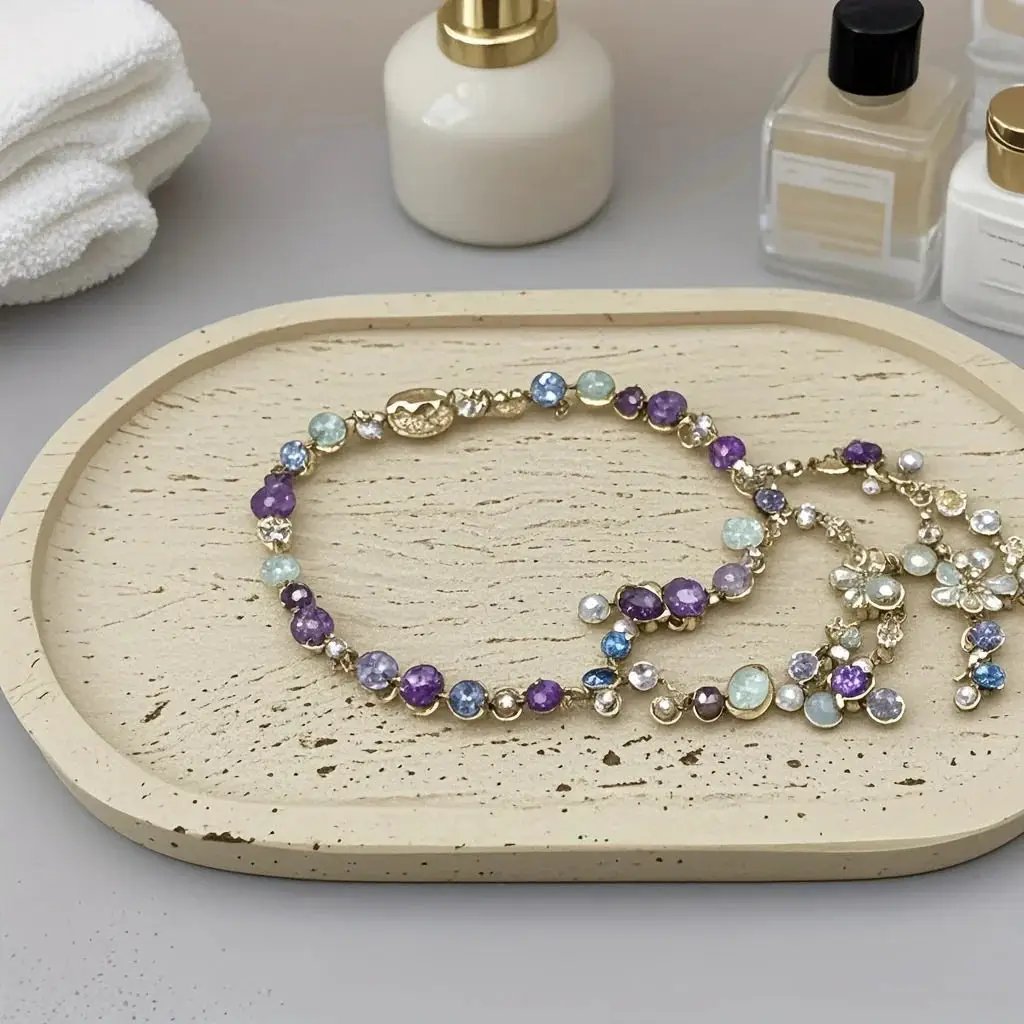 Tray - Natural Yellow Marble Round by House Of Avana