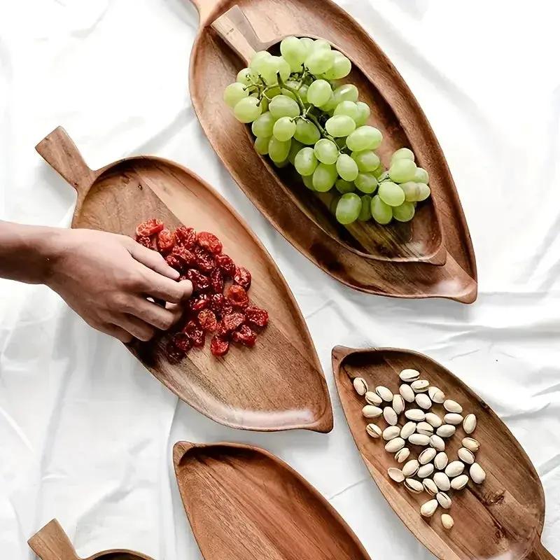 Tray - Rustic Wooden Leaf by House Of Avana