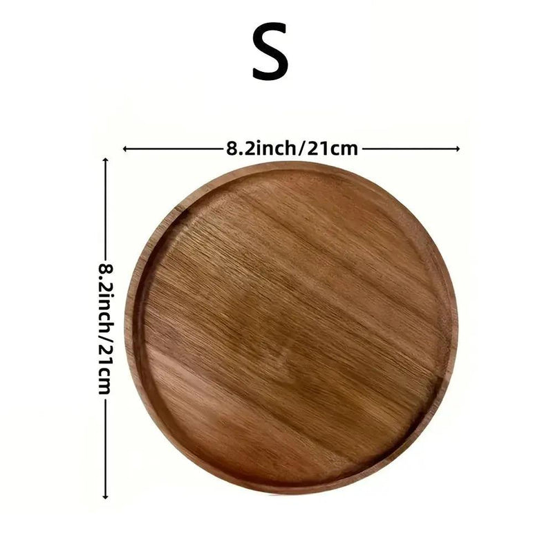 Tray - Rustic Wooden Round by House Of Avana