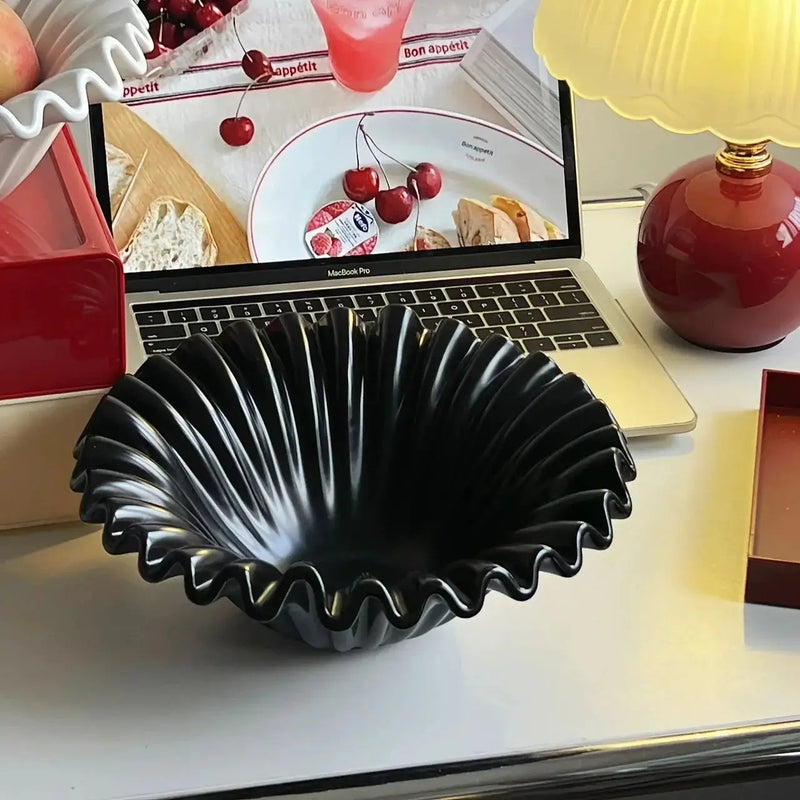 Tray - Wave Black Glass 2-Layer by House Of Avana