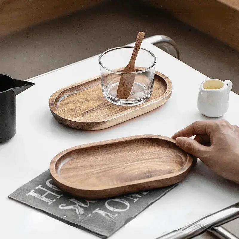 Tray - Wooden Acacia Wood by House Of Avana