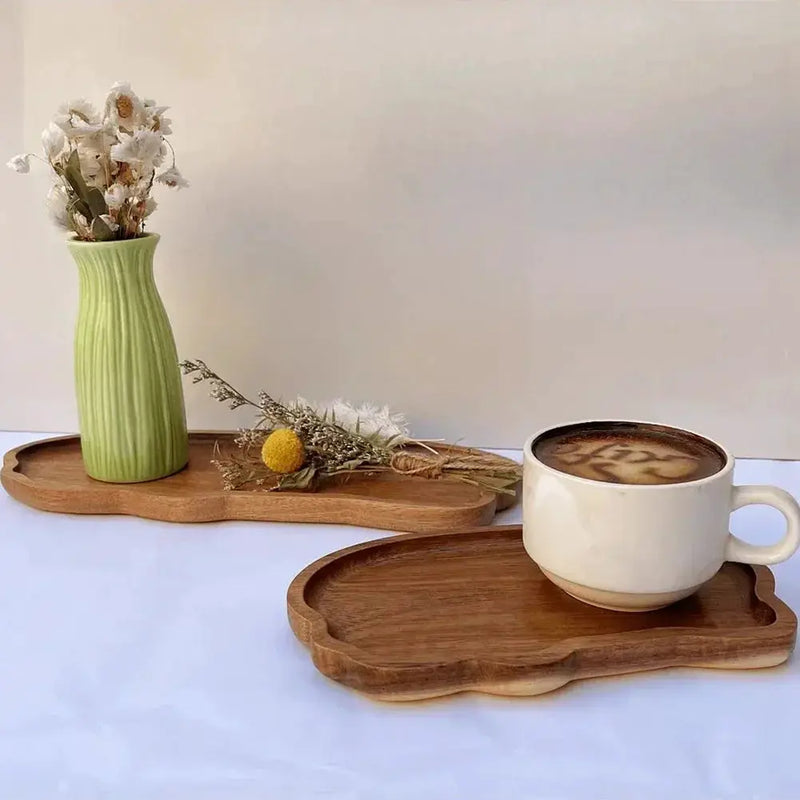 Tray - Wooden Decorative Round by House Of Avana