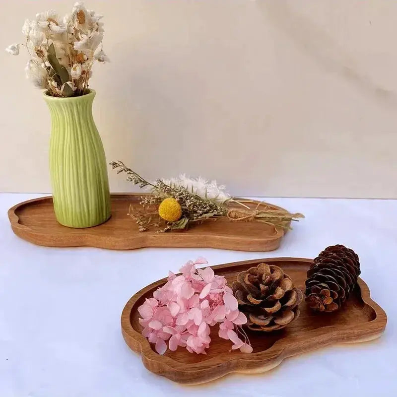 Tray - Wooden Decorative Round by House Of Avana