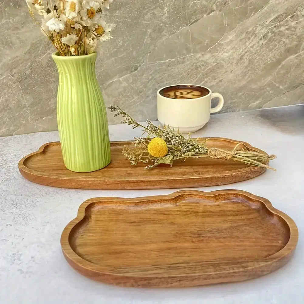 Tray - Wooden Decorative Round by House Of Avana
