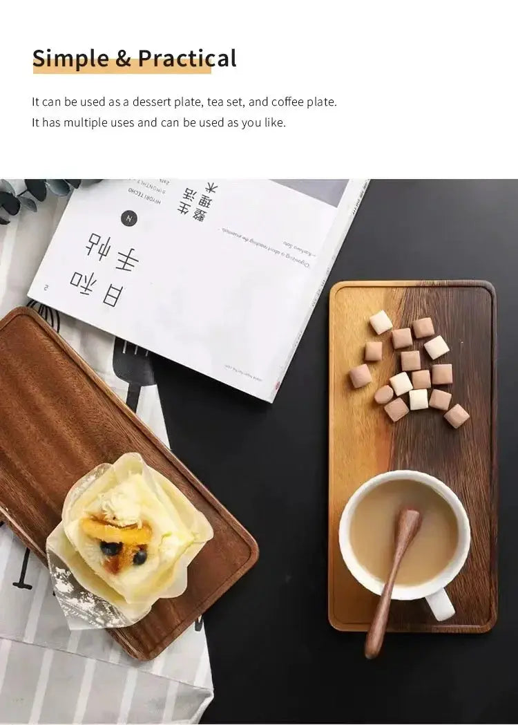 Tray - Wooden Rectangular by House Of Avana
