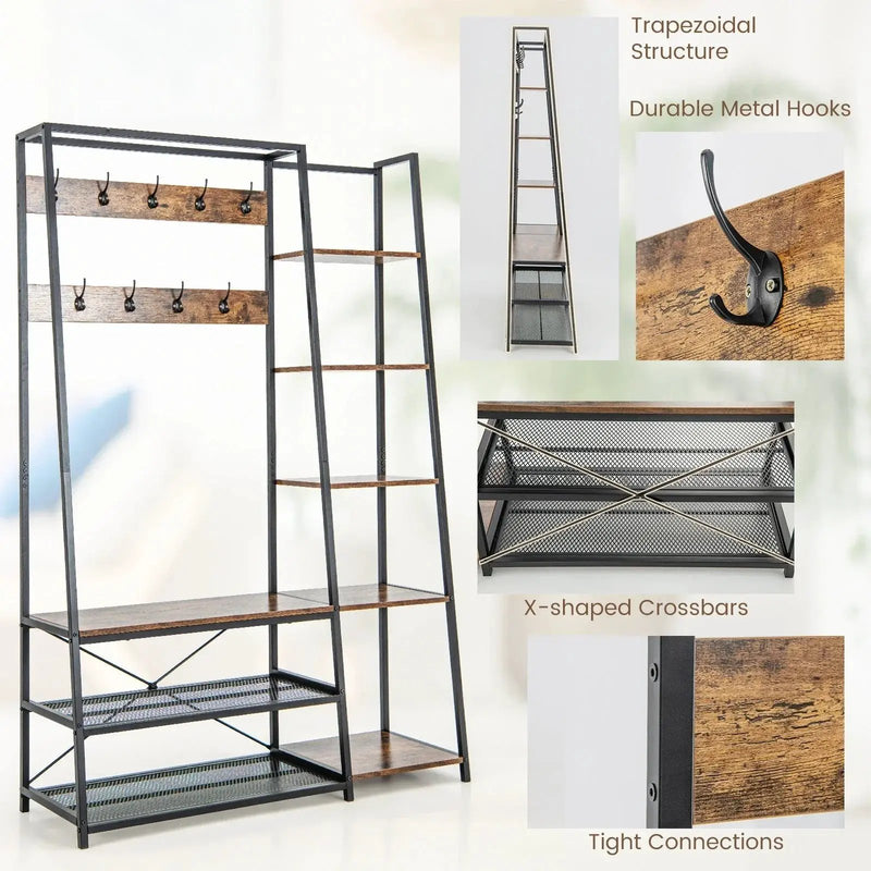 Hall Tree - Storage Wooden Bench by House Of Avana