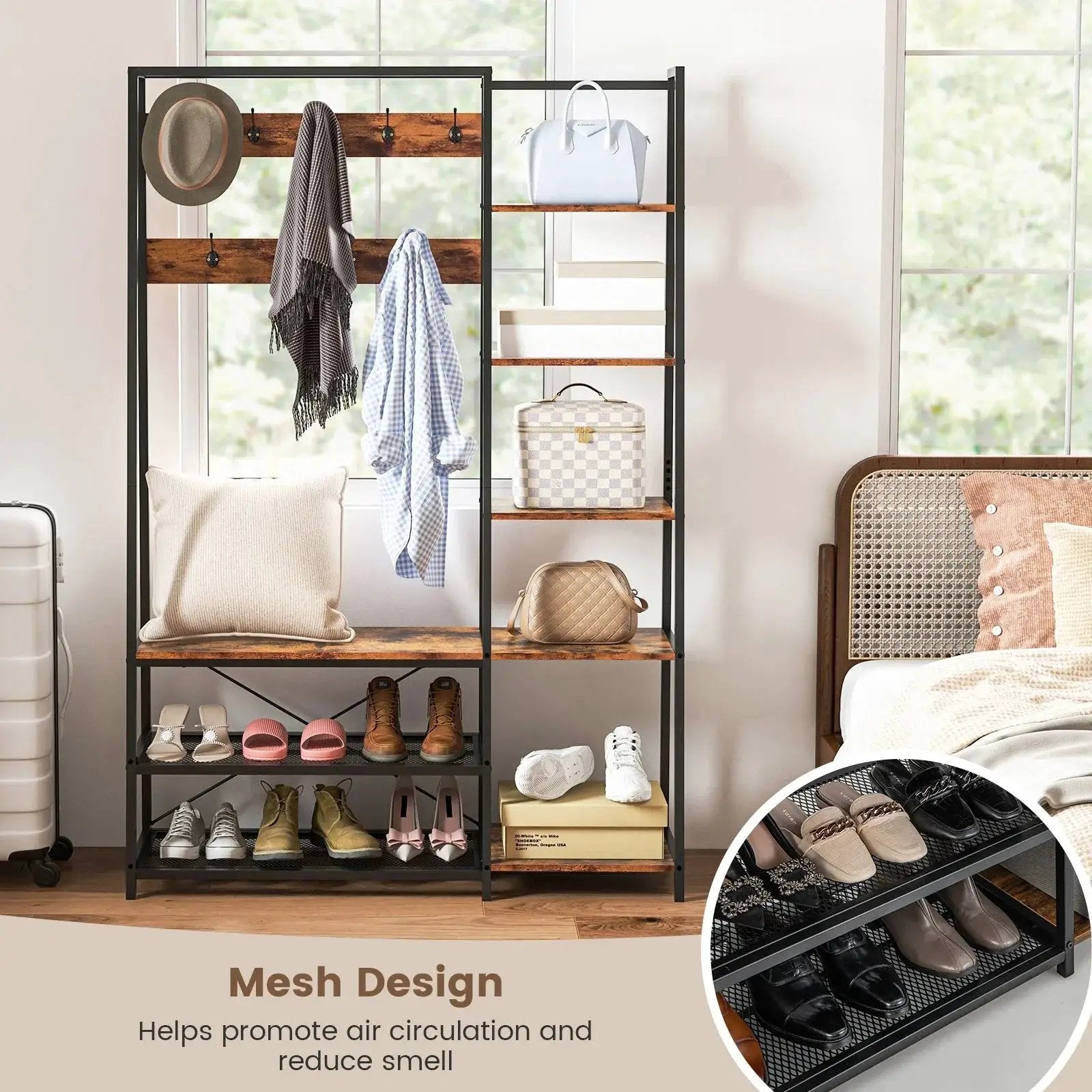 Hall Tree - Storage Wooden Bench by House Of Avana